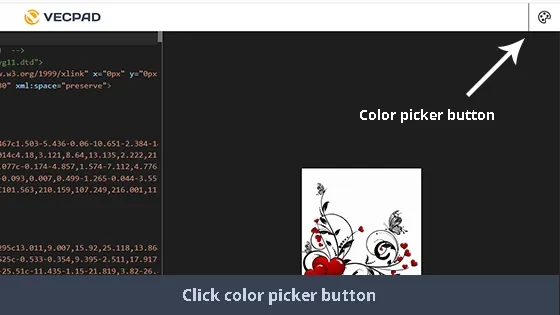 svg code editor color picker button
