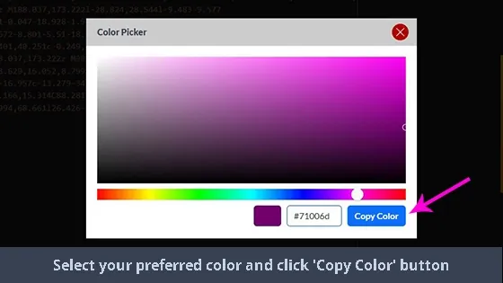 svg code editor's color picker